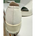 Miu Miu  Platform Slip on Sneakers White Leather Silver Toe Cap Photo 5