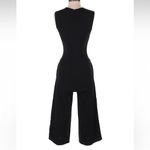 St. John  Black Split V-Neck Wide Leg Jumpsuit‎ Size 0 Photo 3