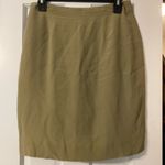 Vintage ‘60s 100% Silk Green Tan‎ Pencil Midi Skirt Size 10 EUC Italian Style Photo 2