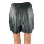 Forever 21  Women's Black Faux Vegan Leather Zip Up Mini Wide Leg Skirt Skort M Photo 2