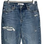 Garage Denim Ex-Boyfriend Jeans Blue Medium Wash Button Fly Distressed Destroyed Photo 3