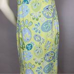 Vintage 90s Dress‎ Fish Print Women Playful Green Abstract Sleeveless Midi Small Photo 7