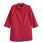 Talbots  Button Up Jacket Cotton Bright Pink 3/4 Sleeved Size 8 Preppy Top Coat Photo 1