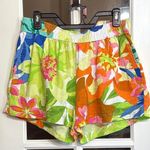 FUTURE COLLECTIVE Alani Noelle Linen Blend Stretch Waist Bold Print Shorts Small Green Size M Photo 0