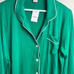 J Crew Factory Women’s soft knit pajama Top‎ in Deep Emerald Green NEW Size L Photo 2