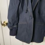 Cinq a Sept Denim Hooded Khloe Blazer Coat Indigo 2 Blue Photo 3