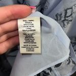 Rebecca Taylor ✨ Smocked Neck Silk Rose Print Sz. 10 Blouse Light Blue Metallic✨ Photo 13