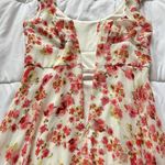 Womens White Pink Floral Maxi Sundress Cottagecore Boho Grunge Fairy Flowy Y2K Size M Photo 7