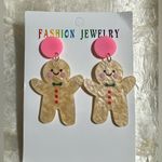Christmas Gingerbread Man Drop Earrings Tan Photo 4