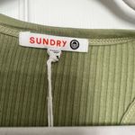 Sundry NWT  Rib Ruched Dress in Olive Photo 5