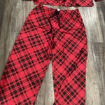 Victoria's Secret  Pajama Set New Red Plaid Silky Satin Sz Large NWT Long Sleeve Photo 2