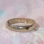 Hammered 14K Heavy plate Gold Vintage Designer bracelet (stretch) Circa 1958 Photo 5