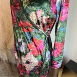 ZARA NWOT  Floral Velvet Kimono Kaftan Wrap Dress Photo 11