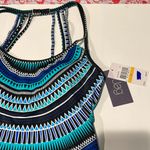 Jag tankini bathing suit set NWT blue black white Aztec boho print Small Photo 2