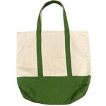 None CANVAS PINEAPPLE BEIGE GREEN TRIM SHOPPING BEACH VACATION B TOTE Photo 1