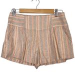 Free People Tan Pink Austin Striped Shorts Photo 3