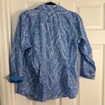 Talbots Blue Paisley Button Down Shirt Size 12 Photo 3