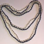 Elegant Dark Gray and White Faux Pearl Beaded Necklaces Photo 1