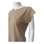 EXPRESS Nwt extra small cream Satin brown Polka Dot Crew Neck Gramercy Tee Photo 7