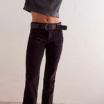 Free People  High Time Velvet Kick Flare Pants NWT Black Photo 0