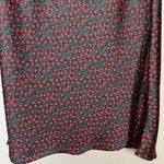 Dip Skirt Floral Print Midi Straight Rose Pattern Slit Black Red Medium Women Photo 6