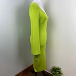 Gabrielle Union Spring Green Long Sleeve Ribbed Knit Midi Bodycon Dress Medium Photo 4