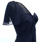 NEW Jenny Packham Womens 0 One Sleeve Bridesmaid Dress Ruched Chiffon Midnight Blue Photo 5