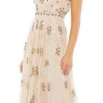 Mac Duggal Embellished Wrap Over Cap Sleeve A-Line Gown in Blush Size 22 NWT Photo 0