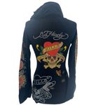 Ed Hardy Y2K  hoodie graphic love kills slowly skull tattoo sz S Photo 1