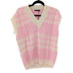 Fame Istanbul Women’s Pink Cream Knit Sweater Vest V Neck NWT Size M Size M Photo 0