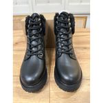 Bandolino Womens Livia 3 Combat Black Boots Size 6.5 NWOB Plush Collar Edgy Cozy Photo 3