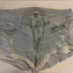 American Eagle Women's Distressed Denim Shorts Lace Trim Size 10 Photo 3