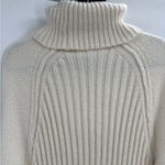 Altar'd State  Off White Oversized Fuzzy Turtleneck Ribbed Sweater Size Medium Photo 7