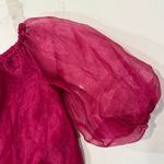 CeCe Off Shoulder Sheer Puff Sleeve Blouse Women's Medium Red Glam Renaissance Photo 2