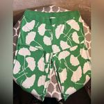 Diane Von Furstenberg  Green White Wide Leg Pants sz LG floral wide leg casual Photo 0