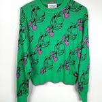 Scotch & Soda Sweater Women's XS Fruit Print Jacquard Pullover Green Pink Photo 2