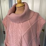 Suzanne Betro Simple by  Pink Cable Knit Poncho Photo 3