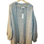 Unsubscribed Women’s Chunky Cardigan Small Gray Oversized Hand Knit Peru NWT Photo 0