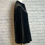 Chico's Black Velvet Zip Jacket Size 0 Open Front Long Sleeve Luxe Soft Stretch Photo 3