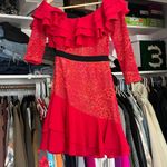 For Love & Lemons Chianti Off Shoulder Ruffle Red lace mini dress XS Photo 4