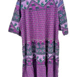 Vermont Country Store Floral Midi Dress Purple 2X Pockets Peasant Boho Prairie Photo 0