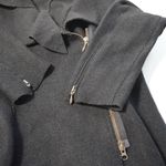 Peruvian Connection Peruvian Alpaca Boiled Wool Black Jacket Coat Asymmetric Zip Womens M Lagenlook Photo 2