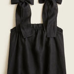 J.Crew Tie-Shoulder Linen Tank Top in Black - Size S Photo 0