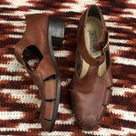 VTG Brown Leather woven Fisherman Pilgrim Sandals Maryjane loafers flats shoes #peasant #cottagecore #western #boho, #indie vintage Size 9 Photo 0