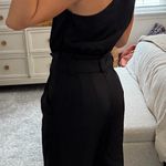 EXPRESS Black Satin one shoulder jumpsuit Photo 2