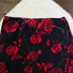 Talbots  Black and Red Floral Velvet Pencil Skirt Photo 1