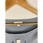 LC Lauren Conrad  Cropped Knit Smile Embroidered Sweater Size Medium Photo 3