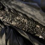 Elie Tahari Silk Beaded Midi Pleated Black Cocktail Party Dress Size 8 Photo 7