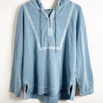 Wrap London Quarter Zip Pullover Blue Hoodie Organic Cotton Size 10 Photo 0