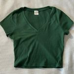 Tilly's Green Ribbed Cropped Tee Photo 0